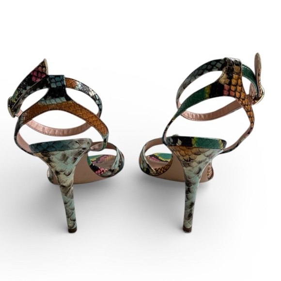 J. Crew Snake Embossed Strappy Women's Heels - Picture 5 of 7